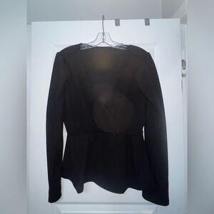 SHEIN Long‑Sleeve Peplum Blouse – XL (Fits Like L)
